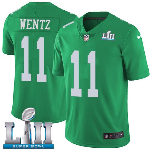 Men Philadelphia Eagles #11 Wentz Dark green Limited 2018 Super Bowl NFL Jerseys